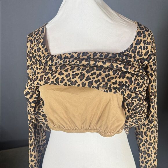 Isabel by Ingrid & Isabel Animal Print Long Sleeve Ruched Maternity Dress XL NEW - Picture 10 of 10